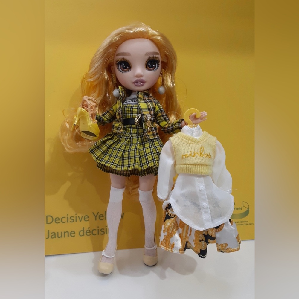 Rainbow Set of 4 dolls with accessories, clothes, handbags, and shoes.